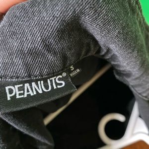 “When do we eat” Oversized Black jean jacket